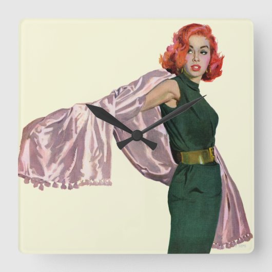 Take Me to Hollywood Quadratische Wanduhr (Vorderseite)