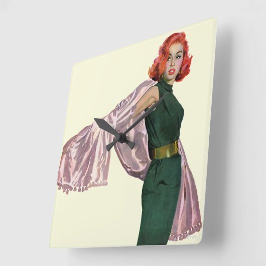 Take Me to Hollywood Quadratische Wanduhr (Winkel)