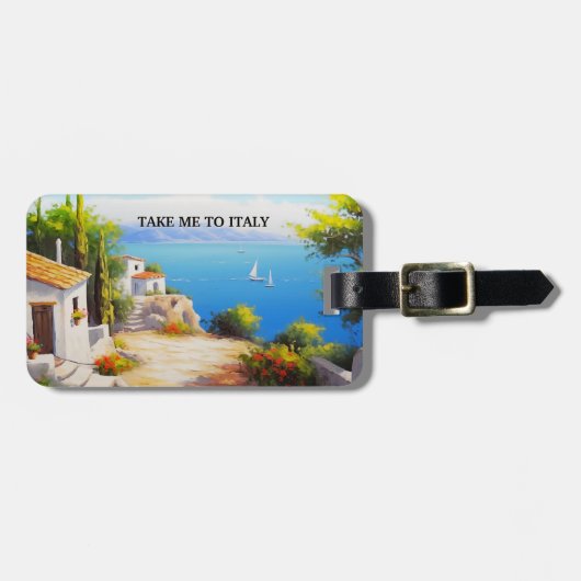 Take Me To Italy Fine Art Gepäckanhänger (Vorderseite horizontal)