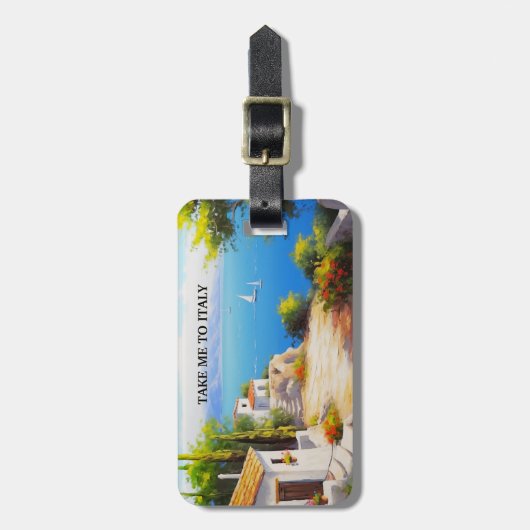 Take Me To Italy Fine Art Gepäckanhänger (Vorderseite vertikal)