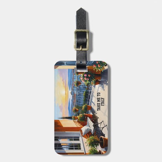 Take Me To Italy Landscape Sunset Gepäckanhänger (Vorderseite vertikal)