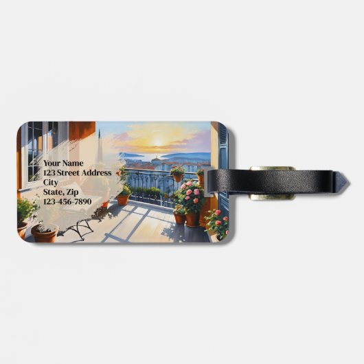 Take Me To Italy Landscape Sunset Gepäckanhänger (Rückseite horizontal)