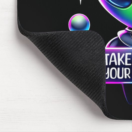 Take Me To Your Leader Funny Alien Cartoon Men Wom Mousepad (Ecke)