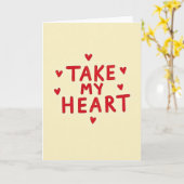 Take My Heart Simple Love Card Karte (Gelbe Blume)