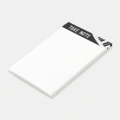 "Take Note" Musical Piano Black and White Post-it Klebezettel (angewinkelt)