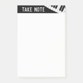 "Take Note" Musical Piano Black and White Post-it Klebezettel (Vorderseite)