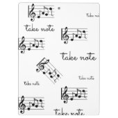 "Take Note" - Musikhinweis-Zwischenablage Klemmbrett (Rückseite)