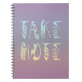 "Take Note" Pastell Lila Rainbow Notizblock (Vorderseite)