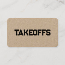 "Take-offs Kraft Business Card"