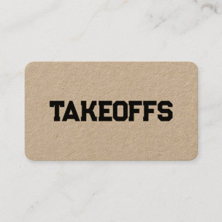 "Take-offs Kraft Business Card" Visitenkarte