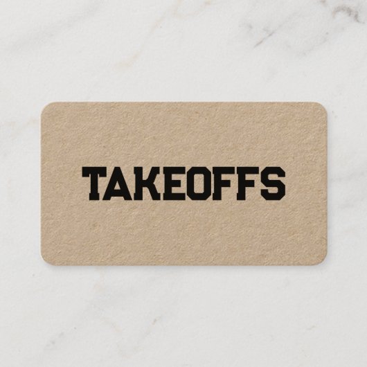 "Take-offs Kraft Business Card" Visitenkarte (Vorderseite)