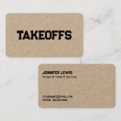 "Take-offs Kraft Business Card" Visitenkarte (Vorne/Hinten)
