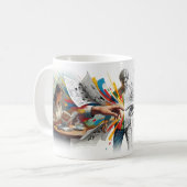Take On Me Mädchen liest Comic World Mug Kaffeetasse (Vorderseite Links)