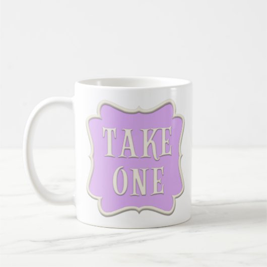 "Take One" Märchensee Party Pastel Lila Kaffeetasse (Links)
