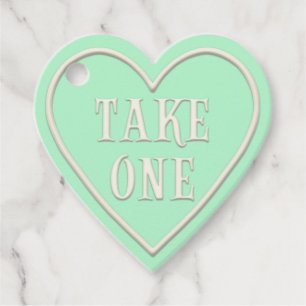 "Take One" Tee Party Green Heart Personalisiert Geschenkanhänger