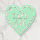 "Take One" Tee Party Green Heart Personalisiert Geschenkanhänger (Vorderseite)