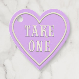 "Take One" Teeparty Pastell Lila Herz Geschenkanhänger