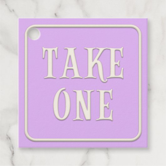 "Take One" Viktorianisch Tee Party Lila Square Geschenkanhänger (Vorderseite)