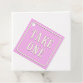 "Take One" Viktorianisch Tee Party Pink Square Cus Geschenkanhänger (Beispiel)