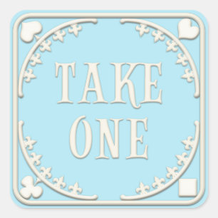 "Take One" Wonderland Tea Party zum Entdecken von Quadratischer Aufkleber