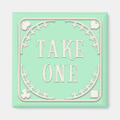 "Take One" Wonderland Tee Party Einladung Grün Magnet (Vorne)