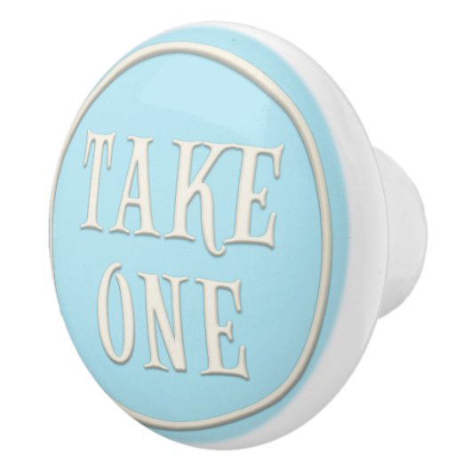 "Take One" Wunderland Tee Party Pastel Blue Keramikknauf (Rechts)
