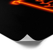 Take-out-Neon-Schriftzug Rot Subtil Poster (Ecke)