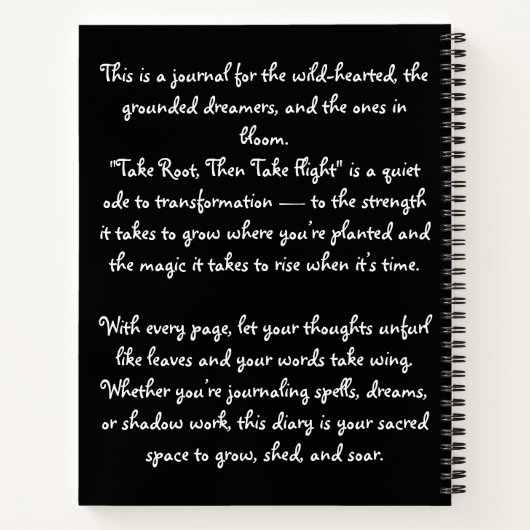 Take Root, Then Take Flight Notizblock (Rückseite)