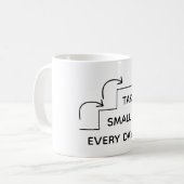 Take Small Steps Every Day – Minimalist Motivation Kaffeetasse (Vorderseite Links)