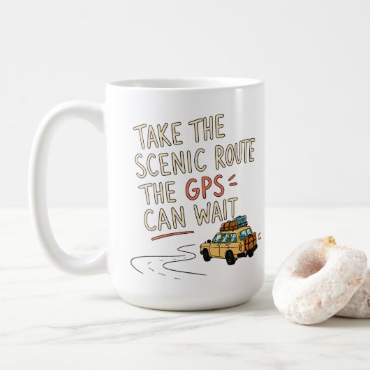 Take The Scenic Route Road Trip Tasse (Mit Donut)