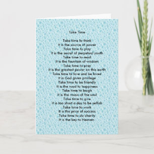 Take Time Greeting Card Karte