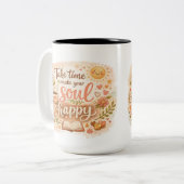 Take Time Make Your Soul Happy Self Care Mug Gift Zweifarbige Tasse (Vorderseite Links)