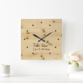 Take Time Wood Background Acrylic Wall Clock Quadratische Wanduhr (Zuhause)