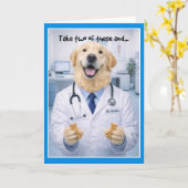 Take Two Dog Bones Get Well Card  DBA-1 Karte (Gelbe Blume)