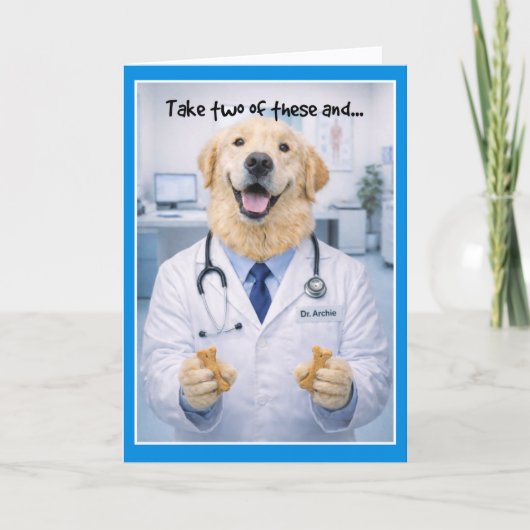 Take Two Dog Bones Get Well Card  DBA-1 Karte (Vorderseite)
