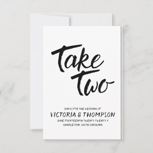 Take Two Rustikale Hochzeit Datum Änderung Save The Date (Vorderseite)