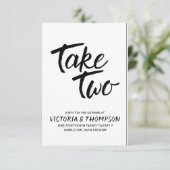 Take Two Rustikale Hochzeit Datum Änderung Save The Date (Stehend Vorderseite)