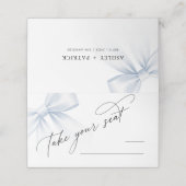 Take Your Seat | Elegant Modern Bow Table Number Platzkarte (Außenseite Aufgefaltet)