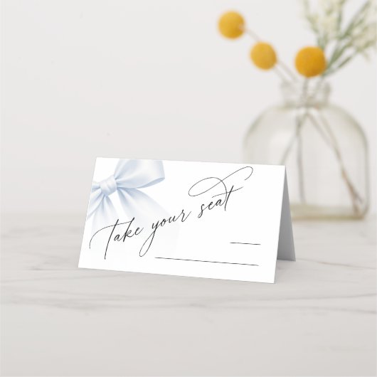 Take Your Seat | Elegant Modern Bow Table Number Platzkarte (Vorderseite)