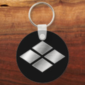 Takeda Clan Kamon Silver Chrome Schlüsselanhänger (Vorderseite)