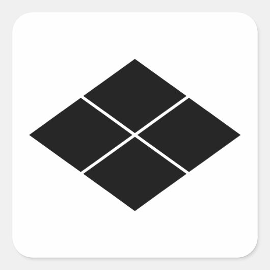 Takeda Rhombus Quadratischer Aufkleber (Vorderseite)
