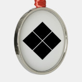 Takeda Rhombus Silbernes Ornament (Rechts)