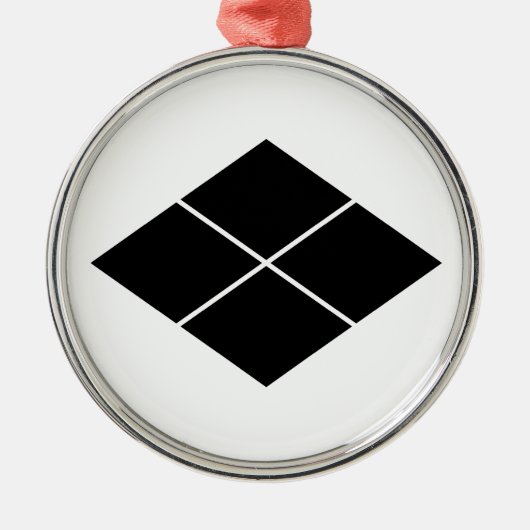 Takeda Rhombus Silbernes Ornament (Vorne)