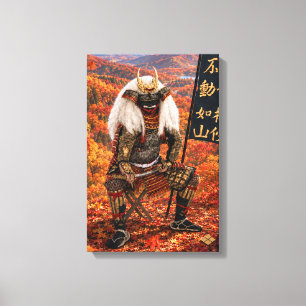 Takeda Shingen Samurai-Rüstung Herbst 12x18 Leinwanddruck