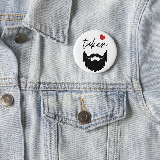 Taken Beard Funny Valentine's Day Button (Beispiel)