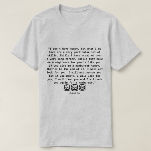 TAKEN mit Hamburgern - Ein MisterP-Shirt T-Shirt (Design vorne)