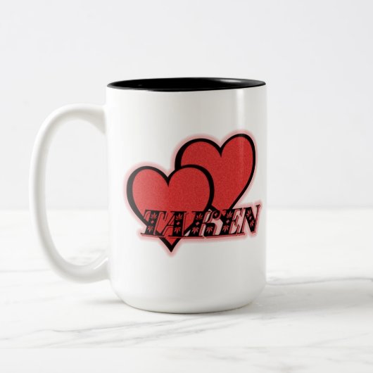 Taken Red Hearts Tasse (Links)