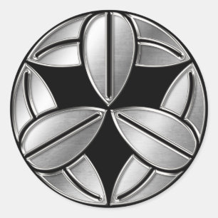 Takenaka Clan Kamon Silver Chrome Runder Aufkleber