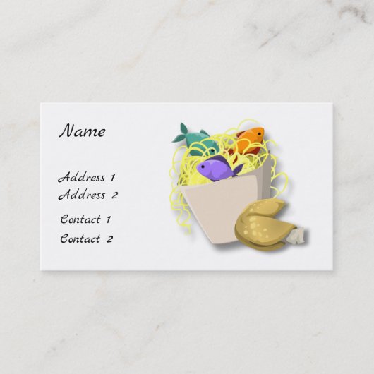 Takeout, Glückskeks und Dragon-Visitenkarte Visitenkarte (Vorderseite)