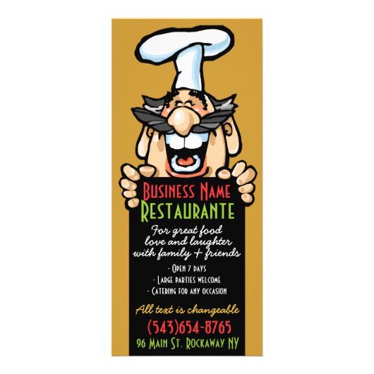 Takeout Menüschablone 4x9.Italian.Chef.Pizza 2 Werbekarte (Vorne)